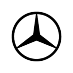 Dunkles, transparentes Logo von der Automarke Mercedes